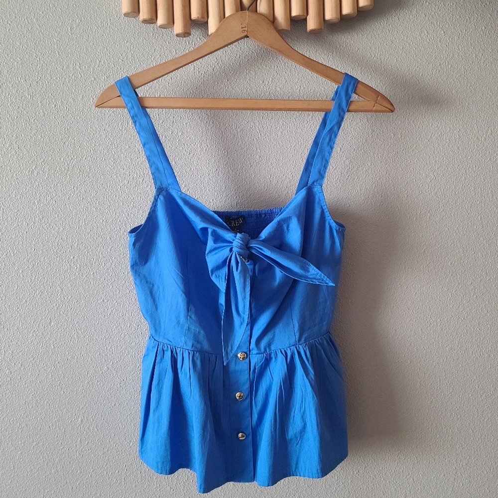 ⛵️⛵️ NWT Blue cotton tank with gold buttons 🌊 J Crew